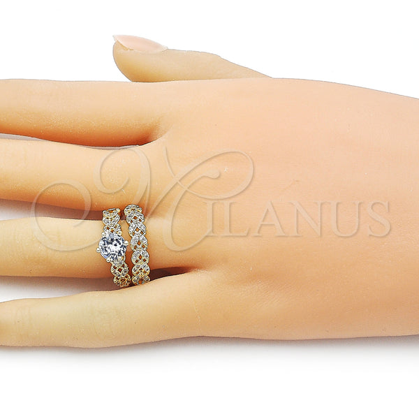 Gold Filled Ring — Wedding Ring Cluster Design with White Cubic Zirconia — alternate product view — SKU 158290 | Oro Laminado anillo — Wedding Ring Cluster diseño with blanco Cubic Zirconia — SKU 158290
