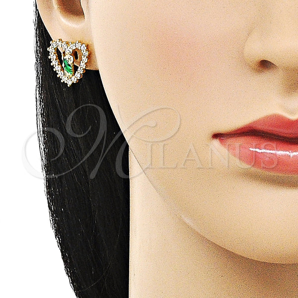 Gold Filled Ring — Stud Earring San Judas and Heart Design with — alternate product view — SKU 158297 | Oro Laminado anillo — Stud Earring San Judas and corazón diseño with — SKU 158297