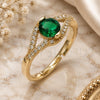Oro Laminado Multi Stone Ring, Gold Filled Style Cluster Design, with Green Cubic Zirconia and White Micro Pave, Polished, Golden Finish, 01.284.0100.1 (One size fits all)
