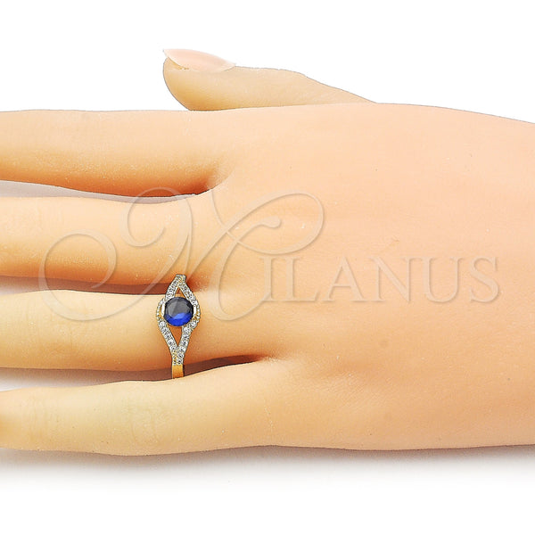Gold Filled Ring — Multi Stone Ring Cluster Design with Sapphire Blue — alternate product view — SKU 158331 | Oro Laminado anillo — Multi Stone Ring Cluster diseño with Sapphire Blue — SKU 158331