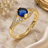 Oro Laminado Multi Stone Ring, Gold Filled Style Cluster Design, with Sapphire Blue Cubic Zirconia and White Micro Pave, Polished, Golden Finish, 01.284.0100.3 (One size fits all)