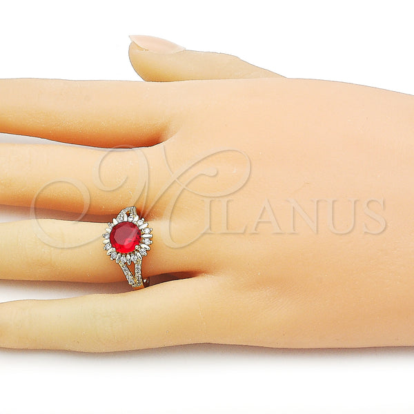 Gold Filled Ring — Multi Stone Ring Cluster and Sun Design with — alternate product view — SKU 158338 | Oro Laminado anillo — Multi Stone Ring Cluster and Sun diseño with — SKU 158338