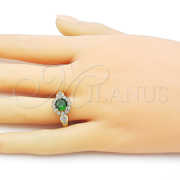 Gold Filled Ring — Multi Stone Ring Cluster and Flower Design with — alternate product view — SKU 158349 | Oro Laminado anillo — Multi Stone Ring Cluster and flor diseño with — SKU 158349