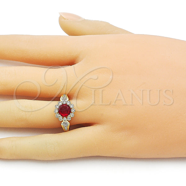 Gold Filled Ring — Multi Stone Ring Cluster and Flower Design with — alternate product view — SKU 158350 | Oro Laminado anillo — Multi Stone Ring Cluster and flor diseño with — SKU 158350