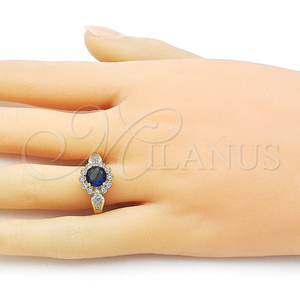 Gold Filled Ring — Multi Stone Ring Cluster and Flower Design with — alternate product view — SKU 158351 | Oro Laminado anillo — Multi Stone Ring Cluster and flor diseño with — SKU 158351