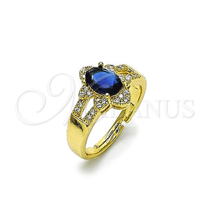 Gold Filled Ring — Multi Stone Ring Cluster Design with Sapphire Blue — main product view — SKU 158355 | Oro Laminado anillo — Multi Stone Ring Cluster diseño with Sapphire Blue — SKU 158355