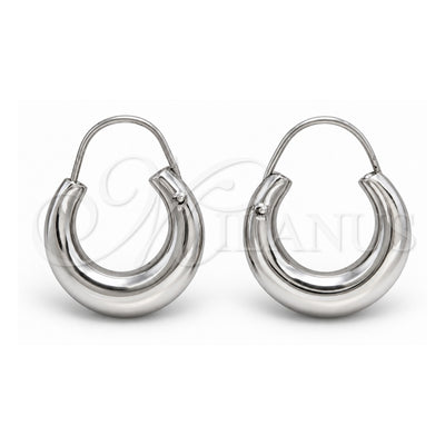 Sterling Silver Small Hoop, Hollow and Chunky Design, Polished, Silver Finish, 02.392.0047.20