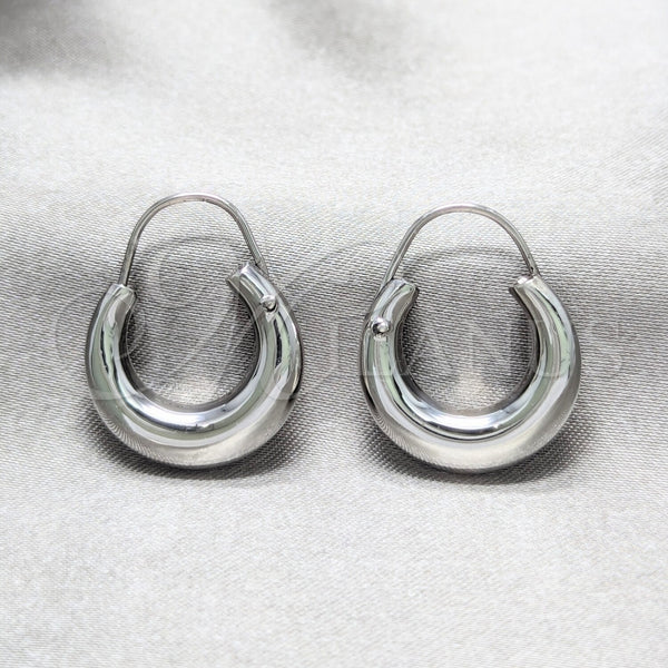 Sterling Silver Hoop Earrings — Small Hoop Hollow and Chunky Design Polished 02. — main product view — SKU 158397 | Plata 925 aretes de aro — aro pequeño Hollow and Chunky diseño pulido 02. — SKU 158397