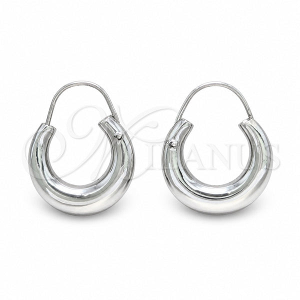Sterling Silver Small Hoop, Hollow and Chunky Design, Polished, Silver Finish, 02.392.0047.20