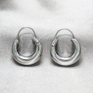 Sterling Silver Hoop Earrings — Small Hoop Hollow and Chunky Design Polished 02. — main product view — SKU 158397 | Plata 925 aretes de aro — aro pequeño Hollow and Chunky diseño pulido 02. — SKU 158397