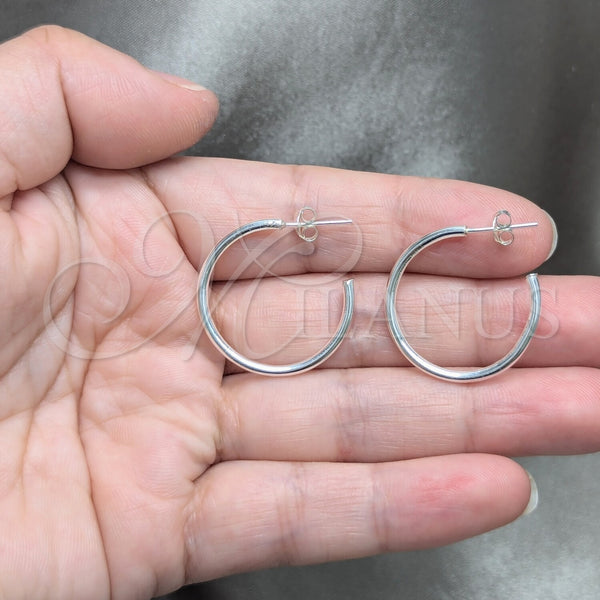 Sterling Silver Hoop Earrings — Small Hoop Polished 02. — alternate product view — SKU 158398 | Plata 925 aretes de aro — aro pequeño pulido 02. — SKU 158398
