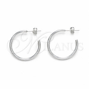 Sterling Silver Small Hoop, Polished, Silver Finish, 02.392.0048.25
