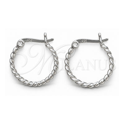 Sterling Silver Small Hoop, Twist Design, Polished, Silver Finish, 02.401.0082.18