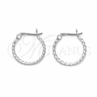 Sterling Silver Small Hoop, Twist Design, Polished, Silver Finish, 02.401.0082.18 for wholesale, main product view