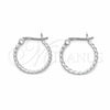 Sterling Silver Small Hoop, Twist Design, Polished, Silver Finish, 02.401.0082.18