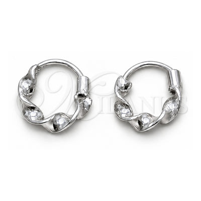 Sterling Silver Small Hoop, Twist Design, Polished, Silver Finish, 02.401.0083.10