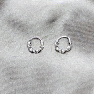 Sterling Silver Hoop Earrings — Small Hoop Twist Design Polished 02. — main product view — SKU 158401 | Plata 925 aretes de aro — aro pequeño Twist diseño pulido 02. — SKU 158401