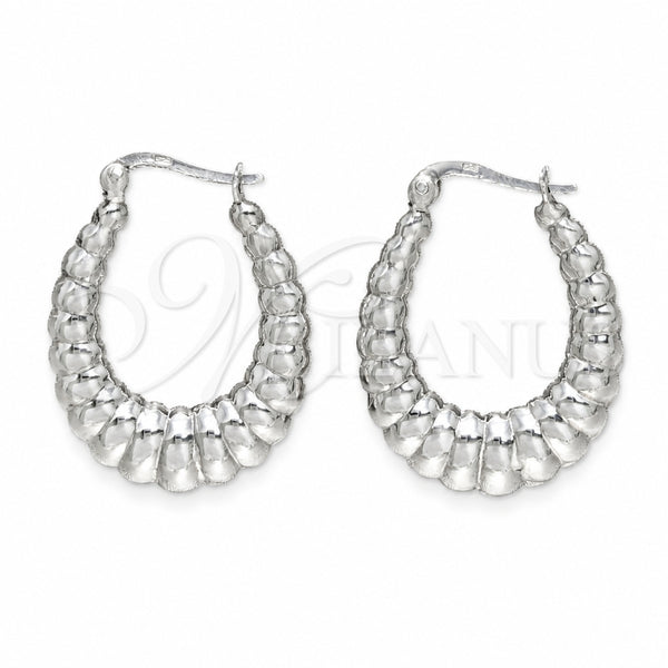 Sterling Silver Hoop Earrings — Medium Hoop Polished 02. — main product view — SKU 158402 | Plata 925 aretes de aro — Medium Hoop pulido 02. — SKU 158402