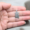 Sterling Silver Fancy Pendant, Dog Design, Polished, Silver Finish, 05.392.0101