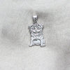 Sterling Silver Fancy Pendant, Dog Design, Polished, Silver Finish, 05.392.0101