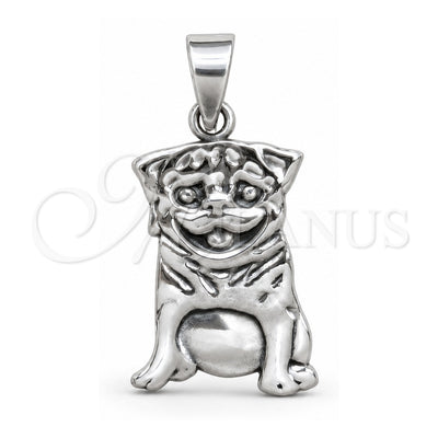 Sterling Silver Fancy Pendant, Dog Design, Polished, Silver Finish, 05.392.0101