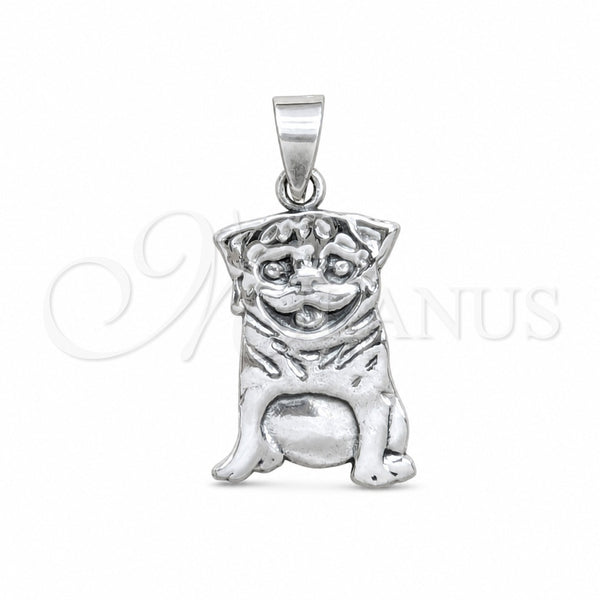 Sterling Silver Fancy Pendant, Dog Design, Polished, Silver Finish, 05.392.0101