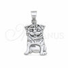 Sterling Silver Fancy Pendant, Dog Design, Polished, Silver Finish, 05.392.0101