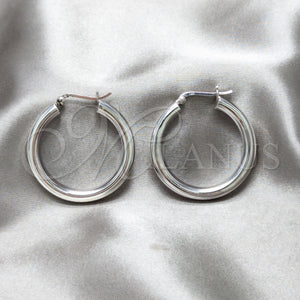 Sterling Silver Hoop Earrings — Medium Hoop Polished 02. — main product view — SKU 158406 | Plata 925 aretes de aro — Medium Hoop pulido 02. — SKU 158406