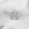 Sterling Silver Religious Pendant, San Benito Design, Polished, Silver Finish, 05.392.0103