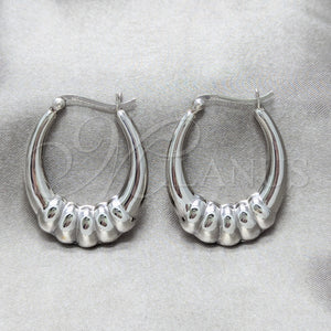 Sterling Silver Hoop Earrings — Medium Hoop Polished 02. — main product view — SKU 158408 | Plata 925 aretes de aro — Medium Hoop pulido 02. — SKU 158408
