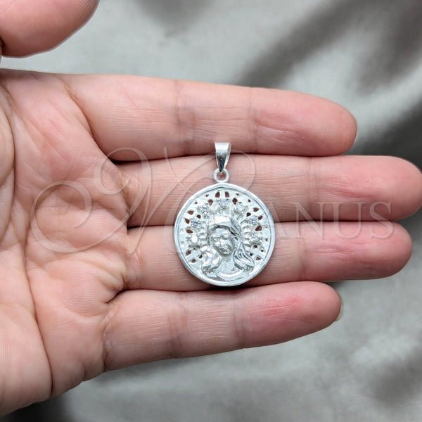 Sterling Silver Pendant — Religious Pendant San Benito Design Polished 05. — alternate product view — SKU 158409 | Plata 925 dije — Religious Pendant San Benito diseño pulido 05. — SKU 158409