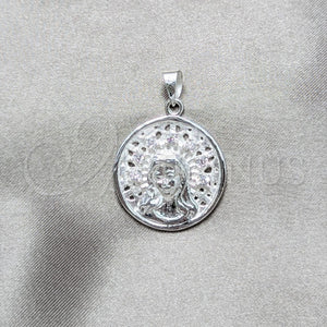 Sterling Silver Pendant — Religious Pendant San Benito Design Polished 05. — main product view — SKU 158409 | Plata 925 dije — Religious Pendant San Benito diseño pulido 05. — SKU 158409