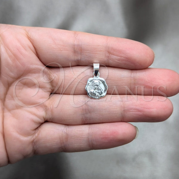 Sterling Silver Pendant — Religious Pendant San Benito Design Polished 05. — alternate product view — SKU 158410 | Plata 925 dije — Religious Pendant San Benito diseño pulido 05. — SKU 158410