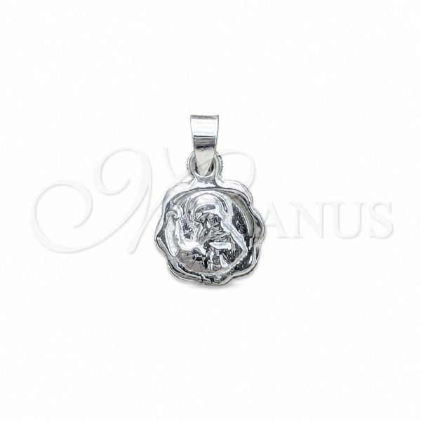Sterling Silver Religious Pendant, San Benito Design, Polished, Silver Finish, 05.392.0105