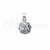 Sterling Silver Religious Pendant, San Benito Design, Polished, Silver Finish, 05.392.0105