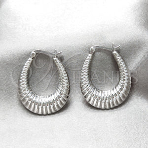 Sterling Silver Hoop Earrings — Medium Hoop Polished 02. — main product view — SKU 158411 | Plata 925 aretes de aro — Medium Hoop pulido 02. — SKU 158411