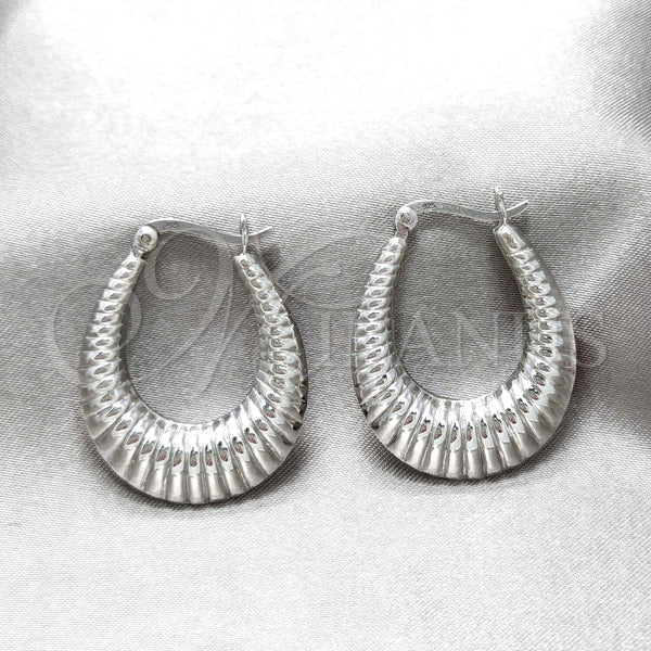 Sterling Silver Hoop Earrings — Medium Hoop Polished 02. — main product view — SKU 158411 | Plata 925 aretes de aro — Medium Hoop pulido 02. — SKU 158411