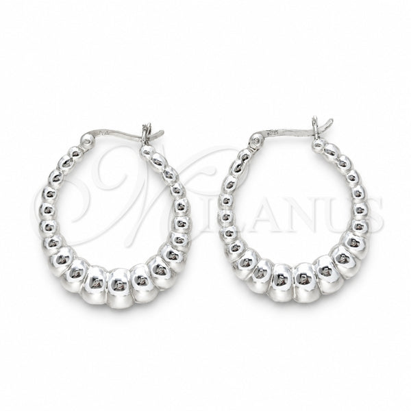 Sterling Silver Hoop Earrings — Medium Hoop Polished 02. — main product view — SKU 158413 | Plata 925 aretes de aro — Medium Hoop pulido 02. — SKU 158413