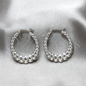 Sterling Silver Hoop Earrings — Medium Hoop Polished 02. — main product view — SKU 158413 | Plata 925 aretes de aro — Medium Hoop pulido 02. — SKU 158413