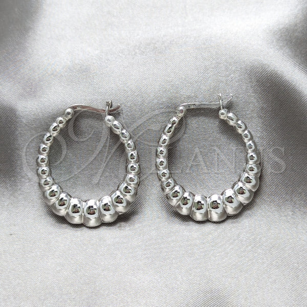 Sterling Silver Hoop Earrings — Medium Hoop Polished 02. — main product view — SKU 158413 | Plata 925 aretes de aro — Medium Hoop pulido 02. — SKU 158413