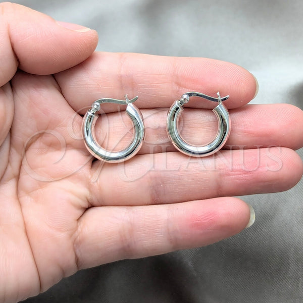 Sterling Silver Hoop Earrings — Small Hoop Polished 02. — alternate product view — SKU 158422 | Plata 925 aretes de aro — aro pequeño pulido 02. — SKU 158422