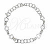 Sterling Silver Fancy Bracelet, Flower Design, Polished, Silver Finish, 03.392.0027.07 (08 MM Thickness, 7 Inches Length)
