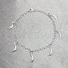 Sterling Silver Charm Bracelet, Moon Design, Polished, Silver Finish, 03.392.0029.07 (04 MM Thickness, 7 Inches Length)