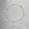 Sterling Silver Charm Bracelet, Moon Design, Polished, Silver Finish, 03.392.0029.07 (04 MM Thickness, 7 Inches Length)