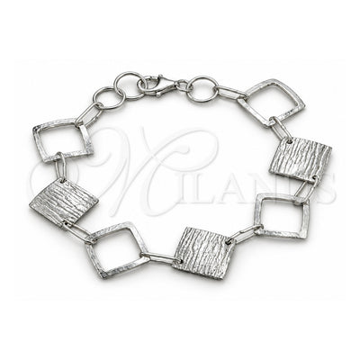 Sterling Silver Fancy Bracelet, Polished, Silver Finish, 03.392.0030.07 (35 MM Thickness, 7 Inches Length)