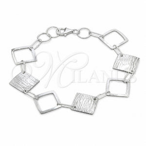 Sterling Silver Fancy Bracelet, Polished, Silver Finish, 03.392.0030.07 (35 MM Thickness, 7 Inches Length)
