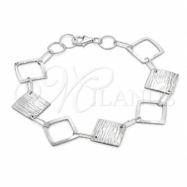 Sterling Silver Fancy Bracelet, Polished, Silver Finish, 03.392.0030.07 (35 MM Thickness, 7 Inches Length)
