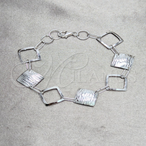 Sterling Silver Fancy Bracelet, Polished, Silver Finish, 03.392.0030.07 (35 MM Thickness, 7 Inches Length)