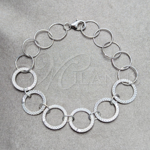 Sterling Silver Fancy Bracelet, Polished, Silver Finish, 03.392.0031.07 (15 MM Thickness, 7 Inches Length)