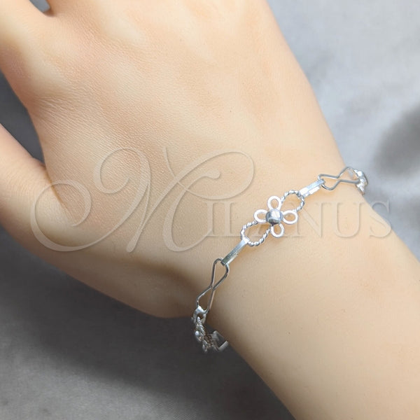 Sterling Silver Bracelet — Fancy Bracelet Polished 03. 05 MM Thickness 7 — alternate product view — SKU 158438 | Plata 925 brazalete — elegante Bracelet pulido 03. 05 MM Thickness 7 — SKU 158438